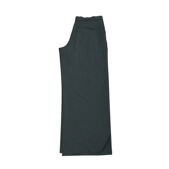 ZARA Trouser Wide Leg Pants Double Elastic Waist Drawstring Gray  L Tailored - Picture 7 of 8